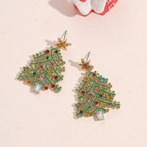 Hand Painted Enamel Christmas Earrings
